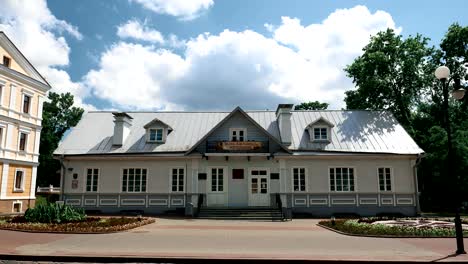 grodno, belarus. museum of eliza orzeszkowa in summer day. she was polish novelist and leading writer of positivism in poland movement during foreign partitions. zoom, zoom out