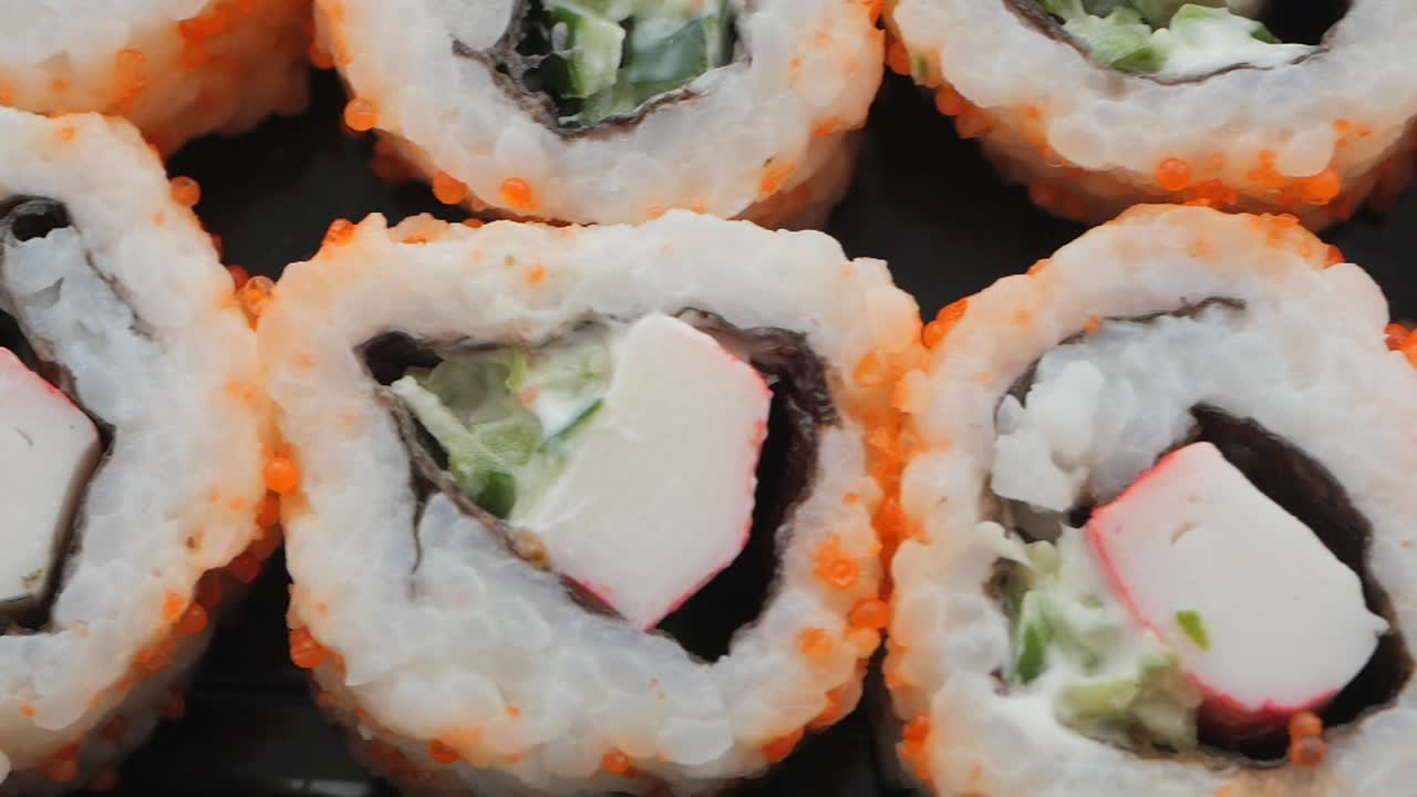 Close-up of California Rolls