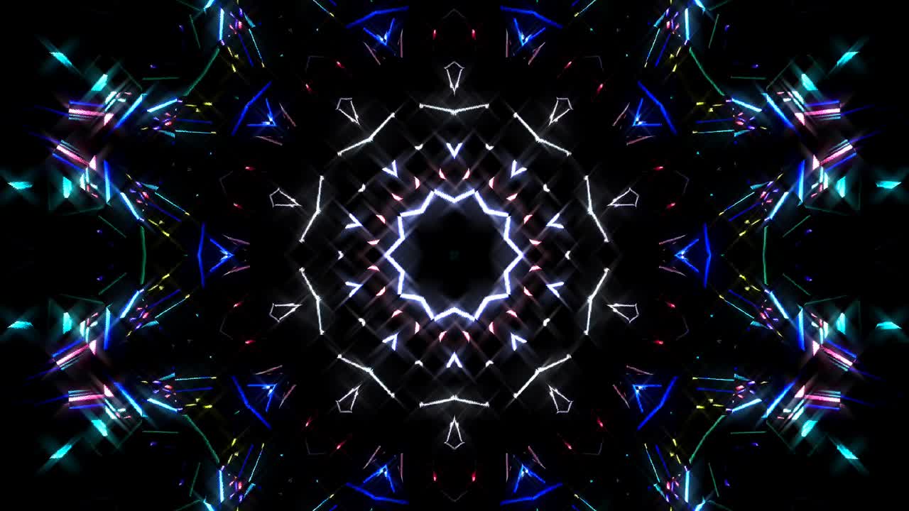 forma de círculo de movimento de onda de linha, colorida, em fundo preto