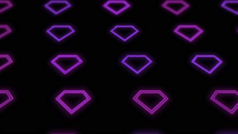 pulsing purple diamonds pattern with neon light in casino style