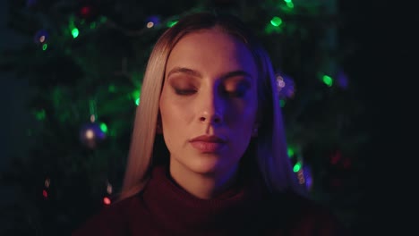 young woman with bright festive makeup