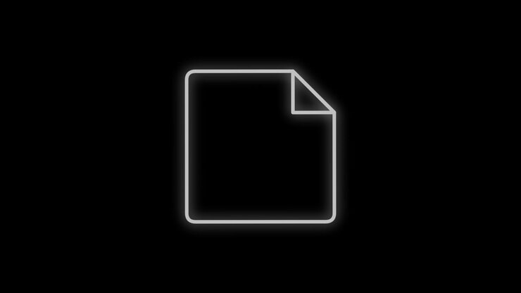 Minimalist White Outline of a Document Icon on Black Background