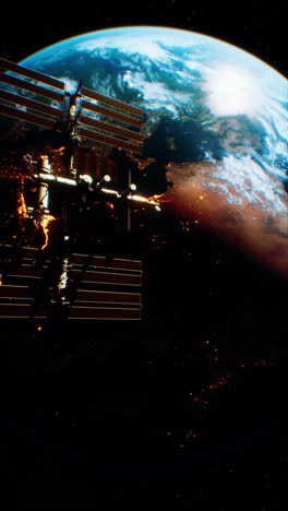 the international space station in orbit around earth