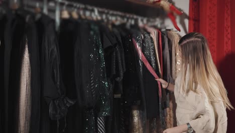 woman shopping for clothes in a boutique