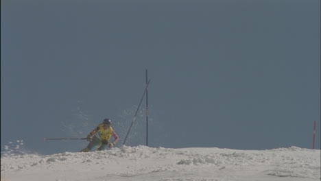 alpine skier running a downhill course 4