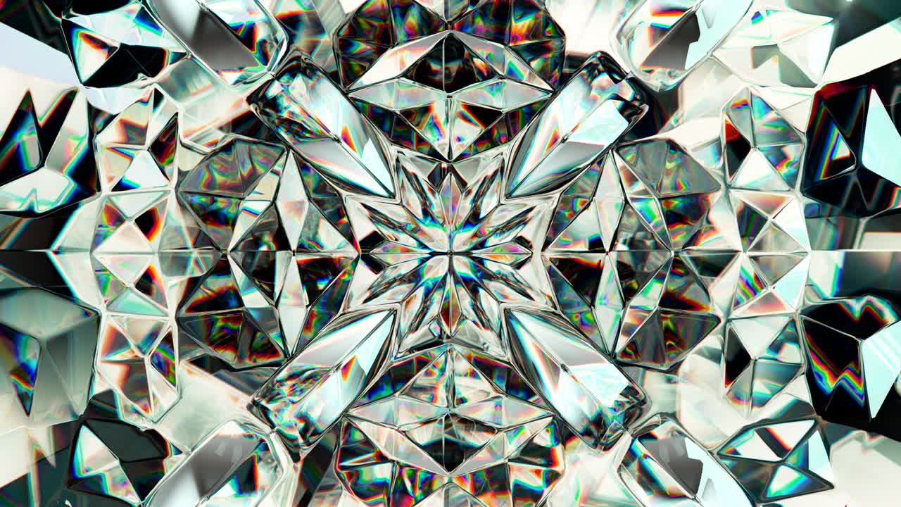 un diamante brillante que gira en un bucle sin costuras. caleidoscopio