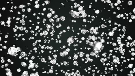 realistic brilliant diamonds raining down motion soft focus light loop background green screen