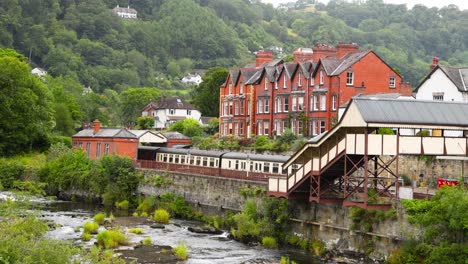 a picturesque town by a flowing river