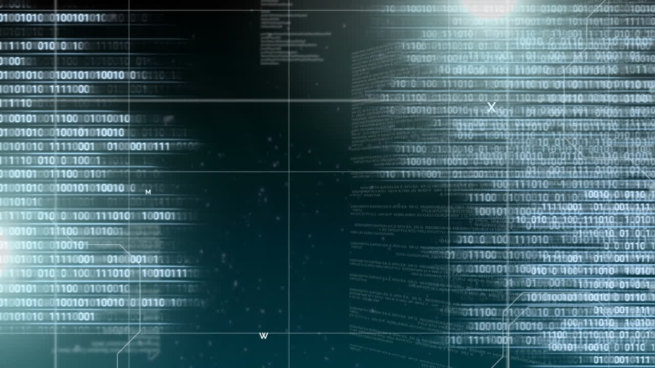 Digital animation of computer coding 4k