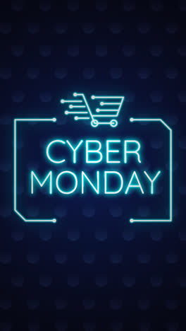 una animación de una venta de cyber monday de fondo de estilo neón