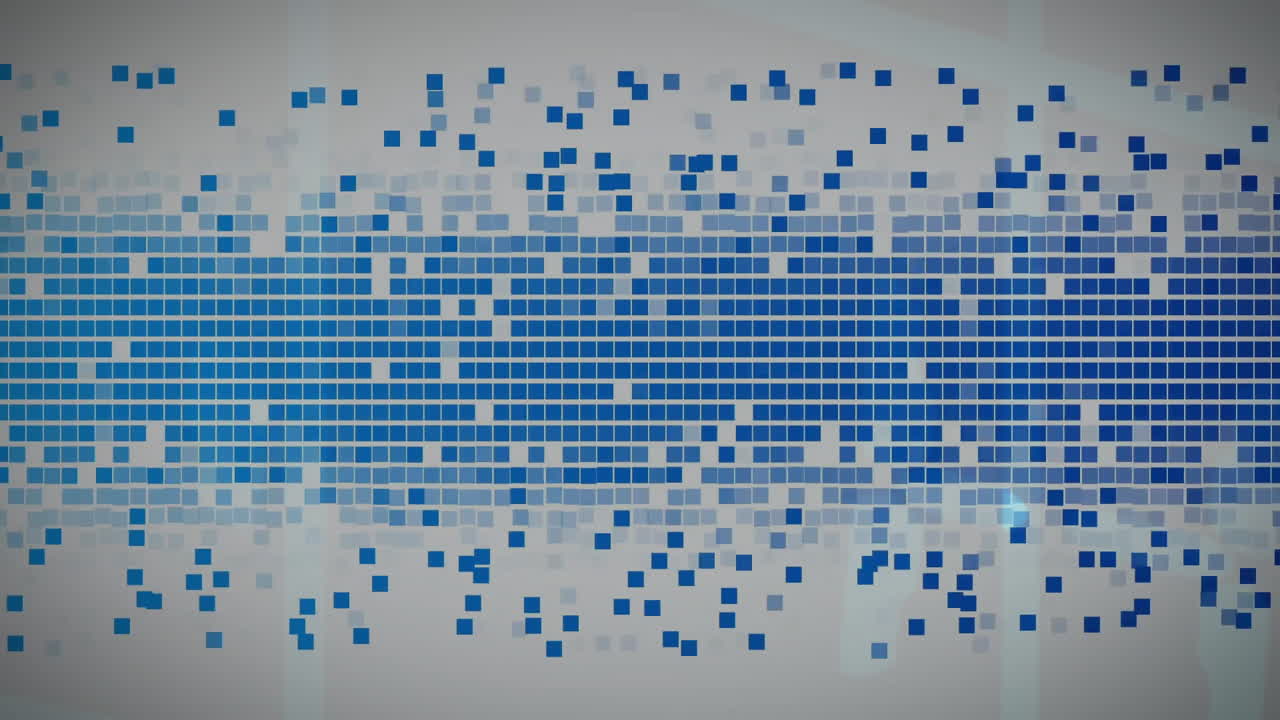 Animation of moving blue squares on white background