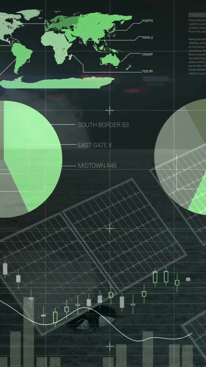 Vertical video: Index scrolling driving tech HUD animating, updating gauges, bars, pies for testing
