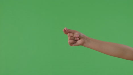 hand gesture on green screen