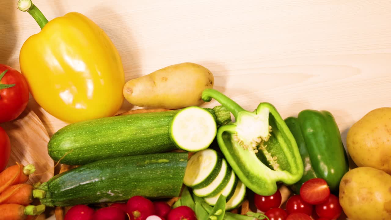 verduras variadas dispuestas cuidadosamente en una mesa