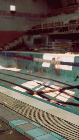 abandoned swimming facility in disrepair