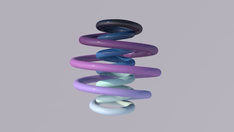 morphing en espiral azul y púrpura. animación abstracta, renderizado en 3d.