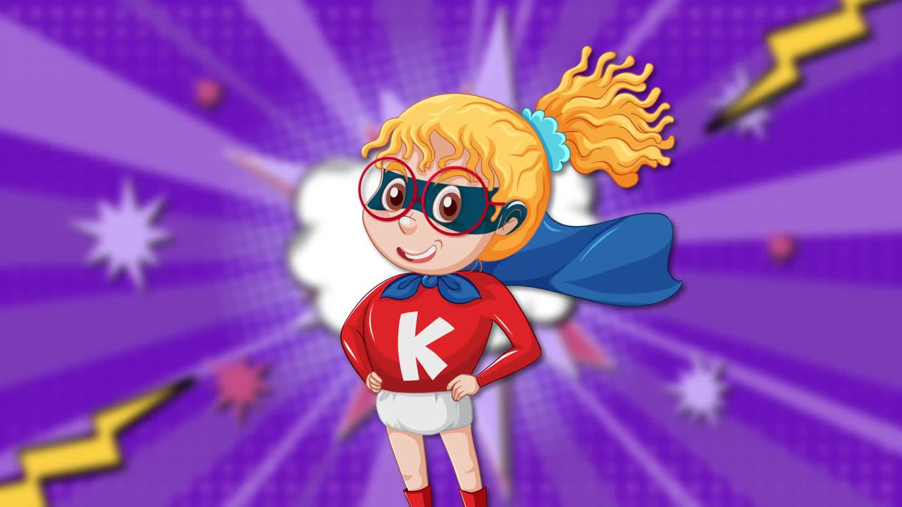 코 스타일의 슈퍼히어로 소녀