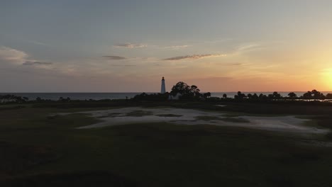 drone point of view of st marks lighthouse