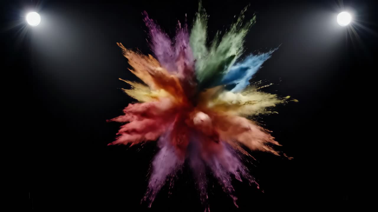 explosión de polvo de colores