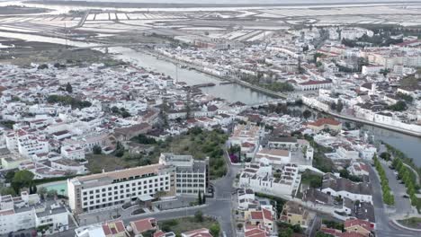 beautiful overview shot of tavira, portugal