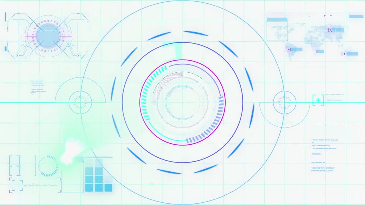 백색 배경에서 데이터 처리 및 범위 스캔의 애니메이션