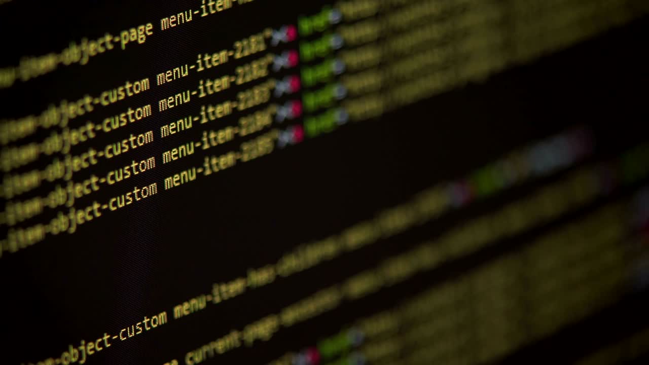 Program code moving on a computer screen