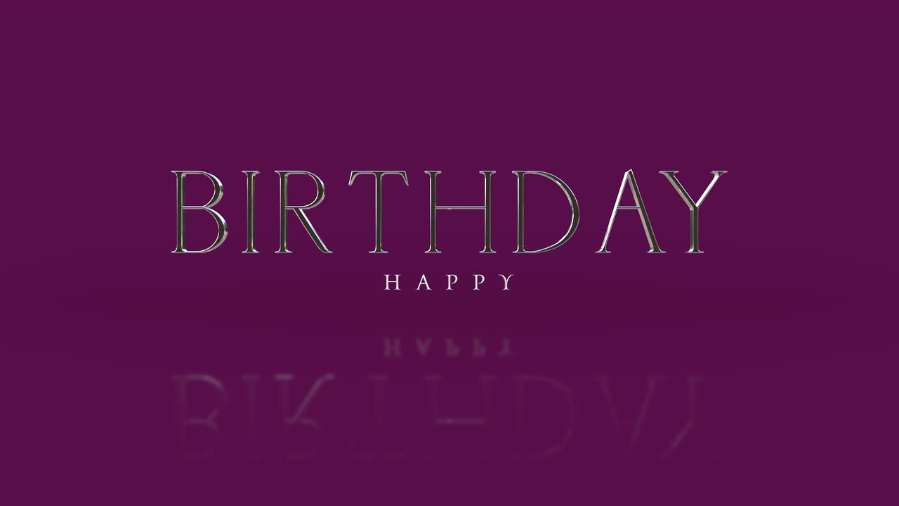 estilo de elegancia feliz cumpleaños texto en gradiente púrpura