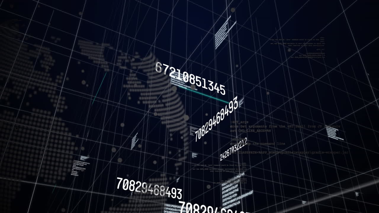 Program creates financial data video with a spinning globe backdrop.