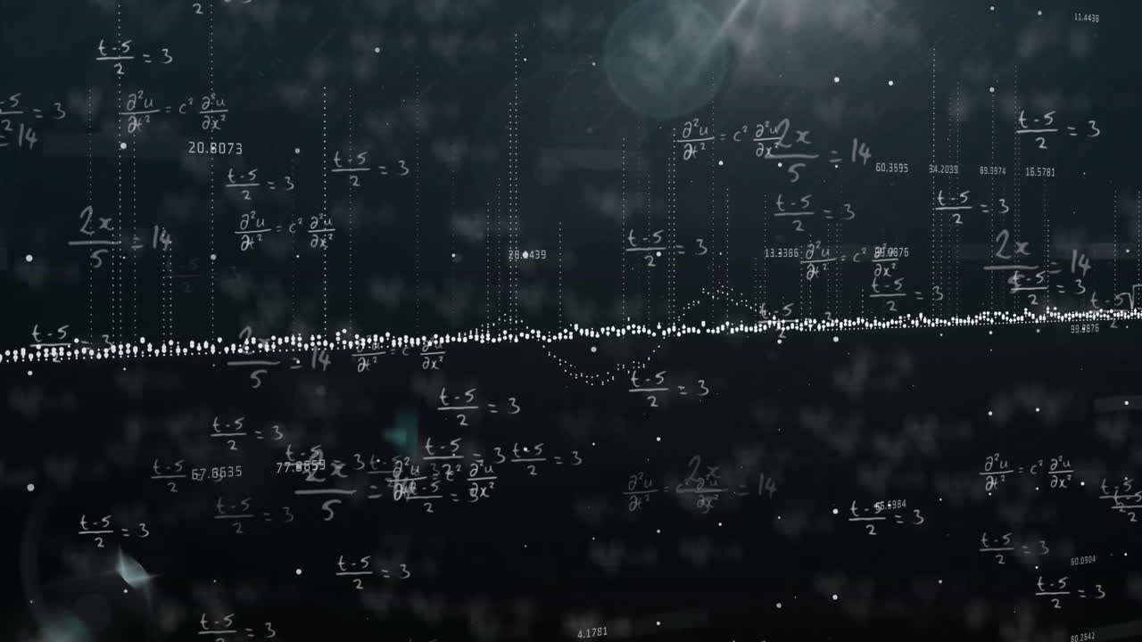어두운 배경에서 금융 데이터 처리의 애니메이션