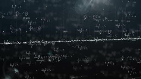 animación del procesamiento de datos financieros sobre un fondo oscuro
