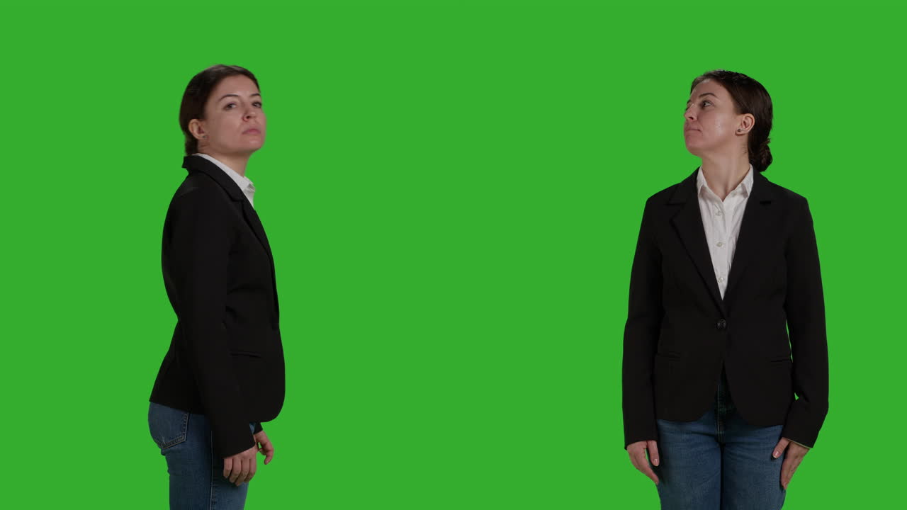 Businesswoman on Green Screen Studio Shot
