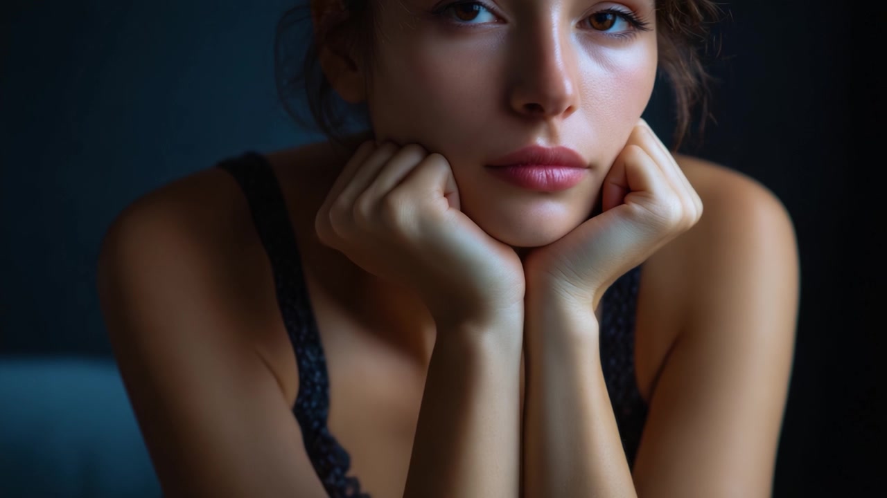 A Reflective Moment: Captivating Expressions of Contemplation in Soft Light, Showcasing Quiet Emotions and the Beauty of Inner Thoughts and Feelings