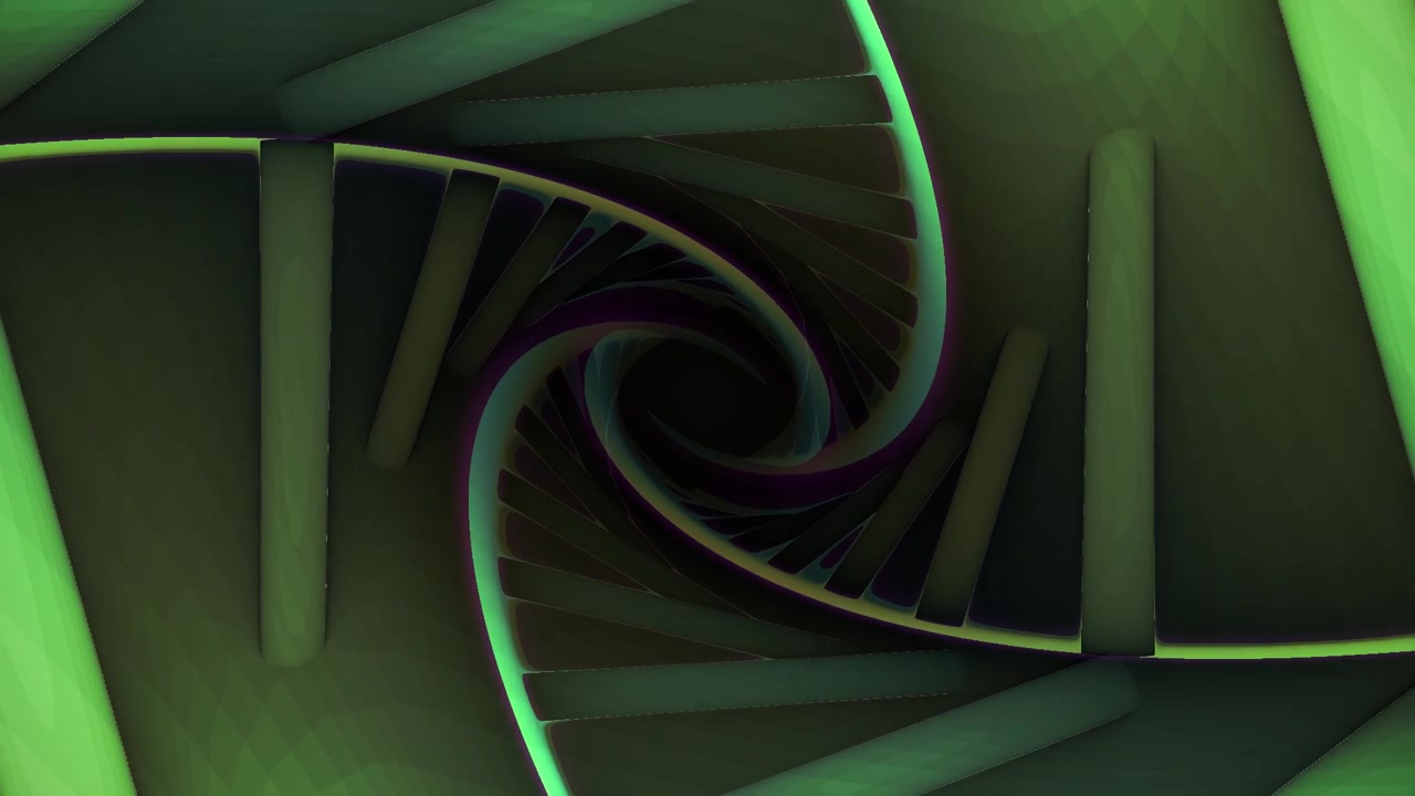 Abstract Rotating Green DNA Helix Animation
