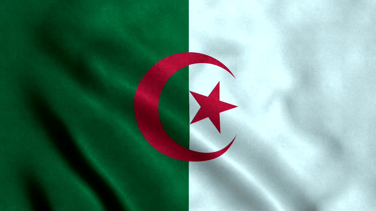 Bandiera dell'Algeria in 4K, in loop continuo e senza soluzione di continuità