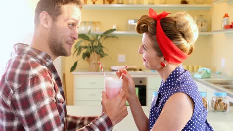 couple having milkshake 4k