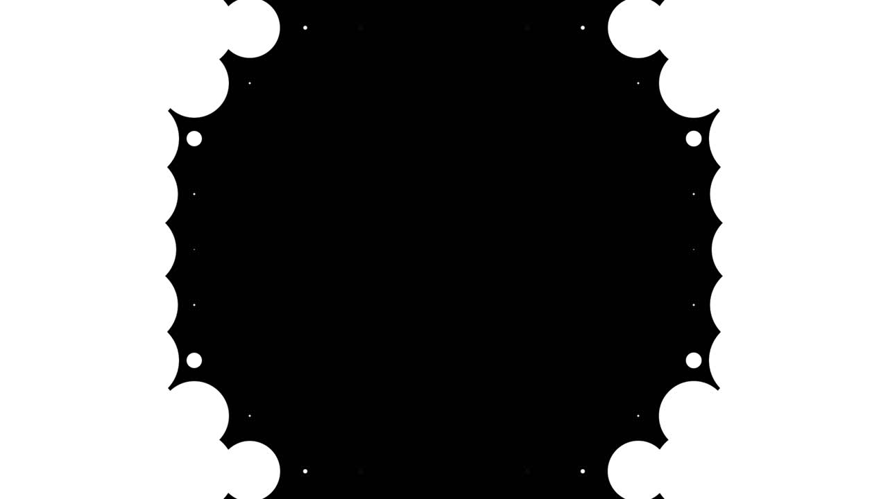 fondo negro con borde de círculos blancos