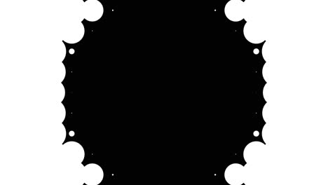 black background with white circles border