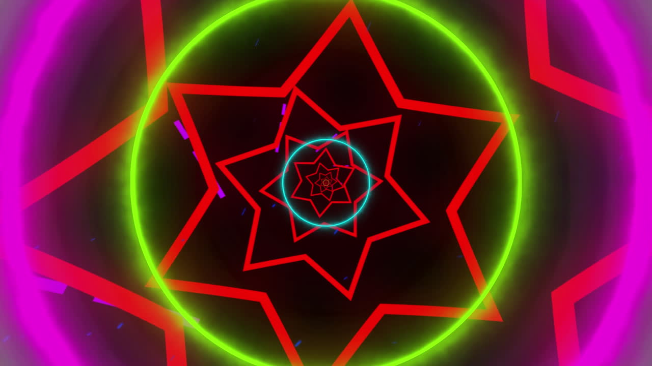 animación de formas que se mueven sobre un fondo negro