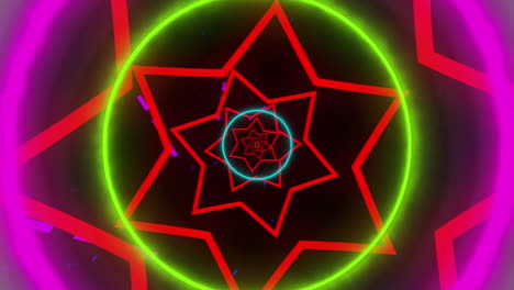animación de formas que se mueven sobre un fondo negro