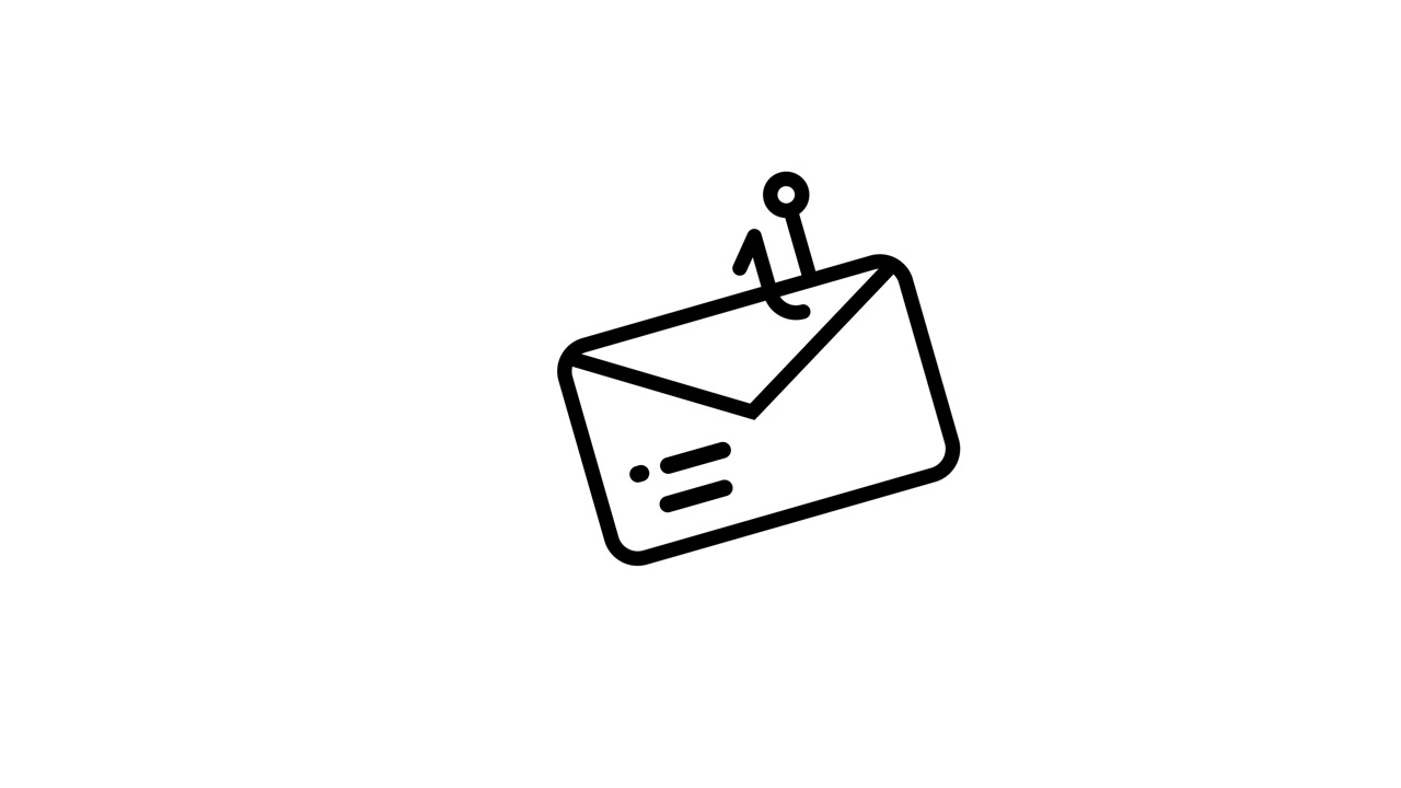 Phishing email icon animation isolated on white background