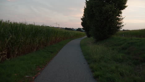 Breiter-POV-Schuss-Vom-Fahrradfahren-Auf-Einer-Fahrradstraße-In-Deutschland