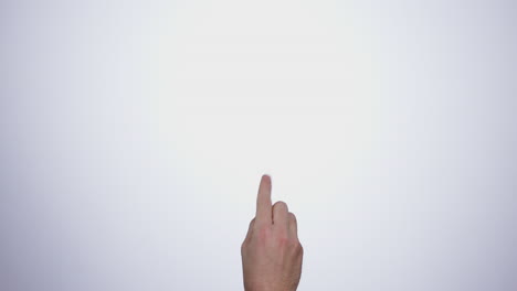 finger, hand and click tablet in studio isolated