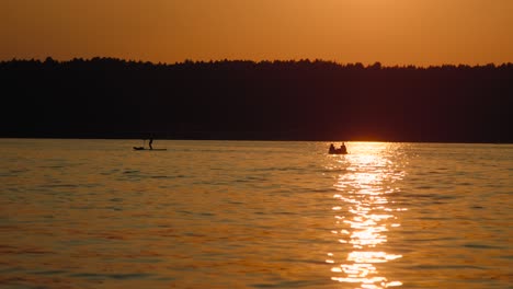 sunset lake paddleboard majestic landscape