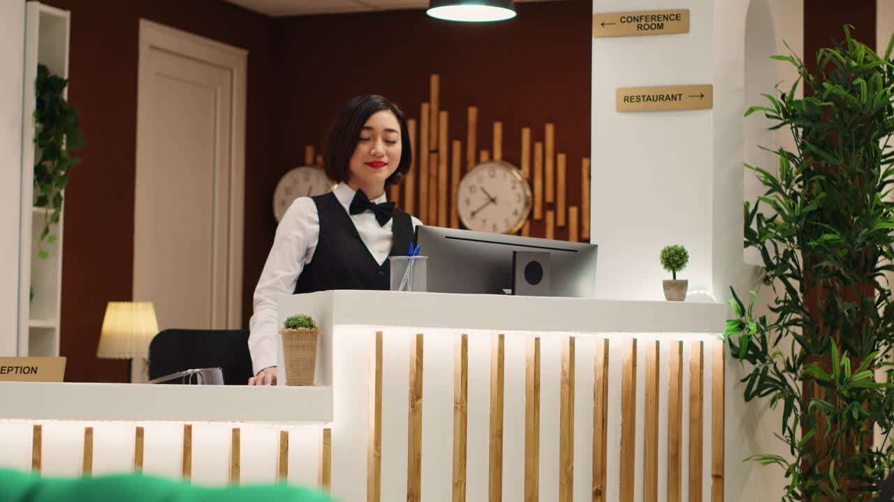 Business travelling guest checking in