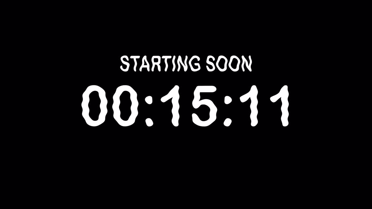 Starting Soon Countdown Timer with Glitch Effect