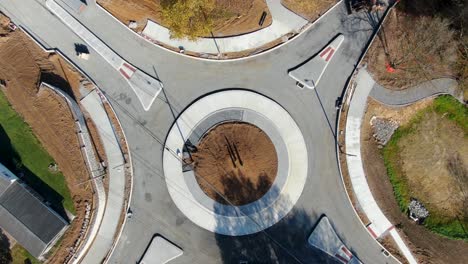 roundabout traffic circle under construction