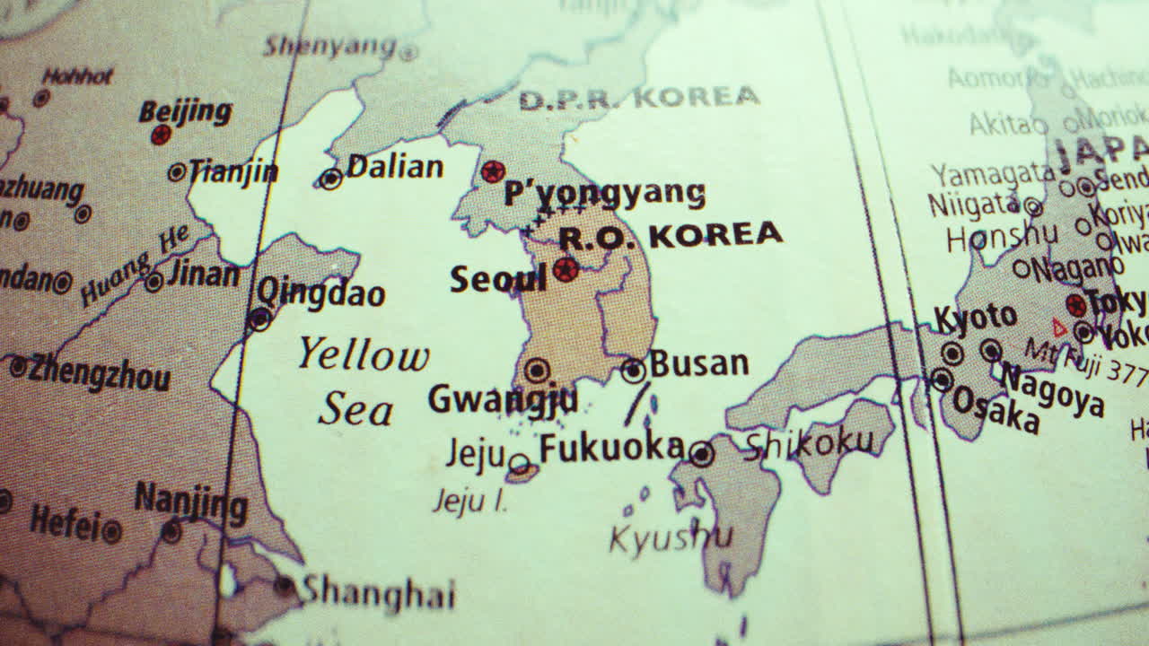 Map of Korea and surrounding countries