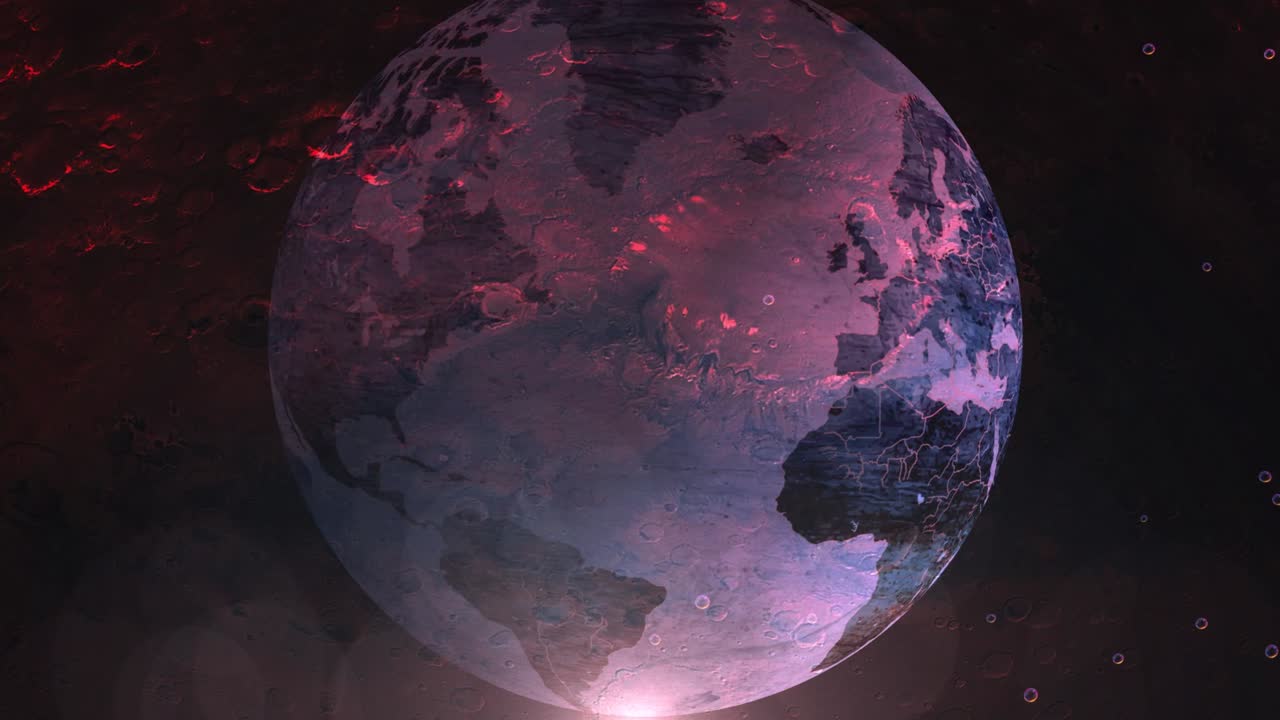 luces en la noche planeta tierra desde el espacio movimiento de fondo