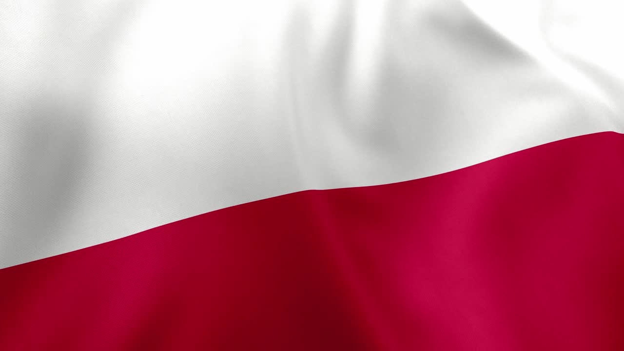 Realistic waving flag of Poland, white and red horizontal bands. European nation symbol, Warsaw, patriotism, Poland