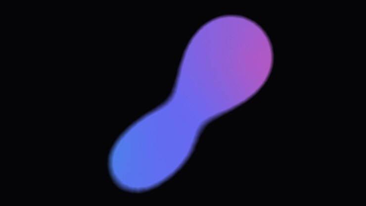 Movimento fluido astratto di forme luminose blu e rosa